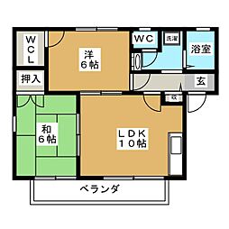 カーサ・ヴィアーレ 1LDKの間取図画像