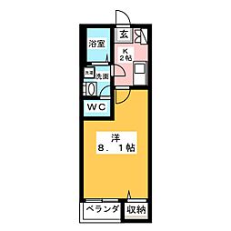 クレフラスト更屋敷B棟 1Kの間取図画像