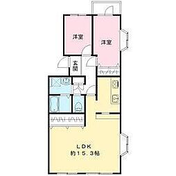 第六サンハイツ大森 2LDKの間取図画像