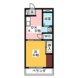 ジュネス喜多山 1DKの間取図画像