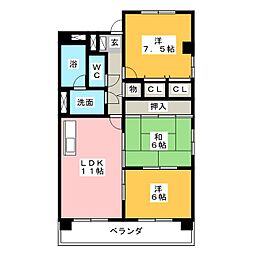 第3寺尾ビル 3LDKの間取図画像