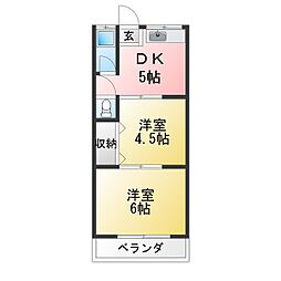 東和荘 2DKの間取図画像