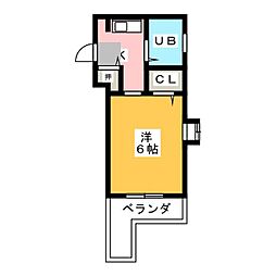 ジョイフル守山 1Kの間取図画像