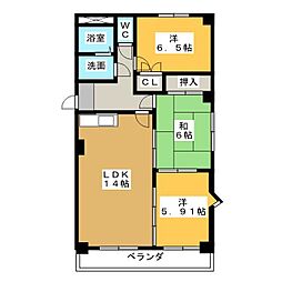 グリーンヒルズ白山 3LDKの間取図画像