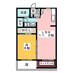 セキスイハイツ 1LDKの間取図画像