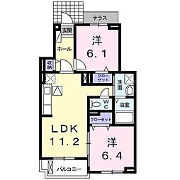 ヒロハウス 2LDKの間取図画像