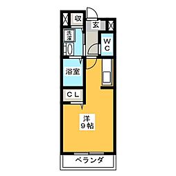 シャローゼ1 1Kの間取図画像
