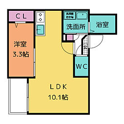 名古屋市緑区大高町字鶴田アパート 1LDKの間取図画像