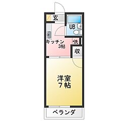 ホワイトハイム 1Kの間取図画像