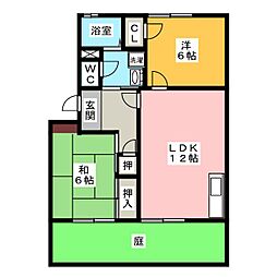 ヴェルディ大高D 2LDKの間取図画像