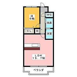 サングリアル 1LDKの間取図画像