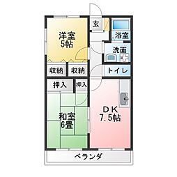 ナチールファースト 2DKの間取図画像