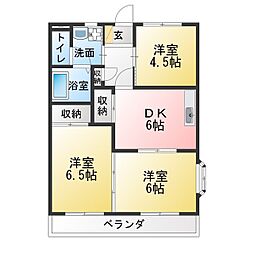 サンパレス大高2 3DKの間取図画像