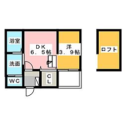 リベルテ 1DKの間取図画像