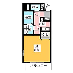 ヴェルデ鳴海 1Kの間取図画像