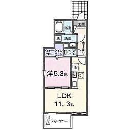 アイリス 相原 1LDKの間取図画像