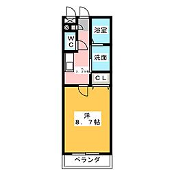 ケールーム平子 1Kの間取図画像