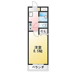 ジェミニK 1Kの間取図画像