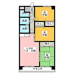 サンモール富信 3LDKの間取図画像