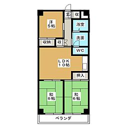 明正雅ハイツ 3LDKの間取図画像