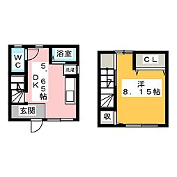 旭 1DKの間取図画像