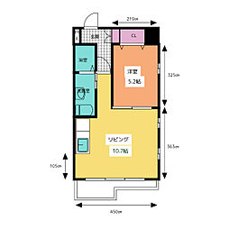 ラムエット名港（La　Mouette　名港） 6階1LDKの間取り