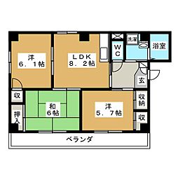 エスペラール明正 3LDKの間取図画像