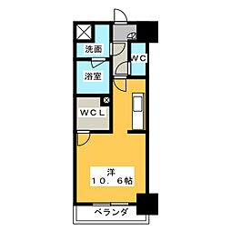 エスフィオーレ 7階ワンルームの間取り