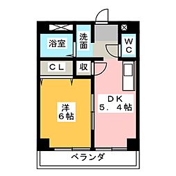 アビタシオン山田 1DKの間取図画像