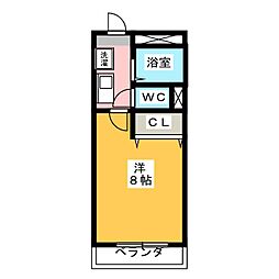 パレス名四十一屋I 1階1Kの間取り