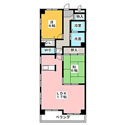 リアライズ正保町 2階2LDKの間取り