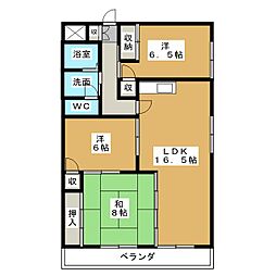 油屋ハイツ中野II 5階3LDKの間取り