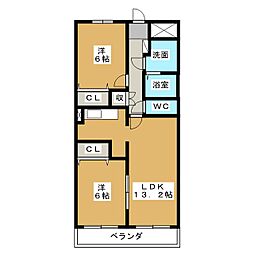グランシャリオ 2LDKの間取図画像