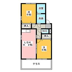 ルポプレジール2 2LDKの間取図画像