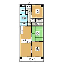 ポートシティ高木2 3LDKの間取図画像