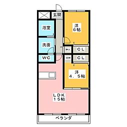 丸二サンハイツ 2LDKの間取図画像