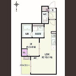Jack minamijuichibanII 1LDKの間取図画像