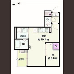 Jack korakuI 1LDKの間取図画像