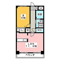 リアライズ稲永駅前 1LDKの間取図画像