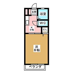 ひまわり館Sunami 1Kの間取図画像
