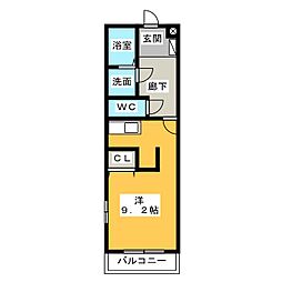 ルシエル東海通サウス ワンルームの間取図画像
