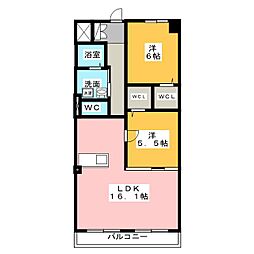 grace5 2LDKの間取図画像