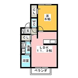 ミラコスタ 1LDKの間取図画像