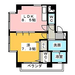 フィルリッチ 1LDKの間取図画像