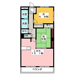 センチュリーパーク善進本町1番館 2LDKの間取図画像