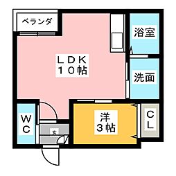 WarrenKoyo1 1LDKの間取図画像