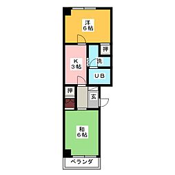 コーポひかり 2Kの間取図画像