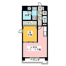 ASONE 1LDKの間取図画像