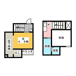 リデンテ辰巳 1Kの間取図画像