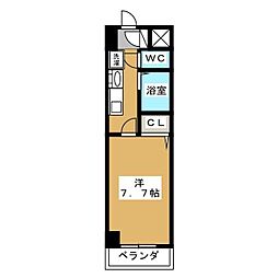 アスティオス港楽 1Kの間取図画像